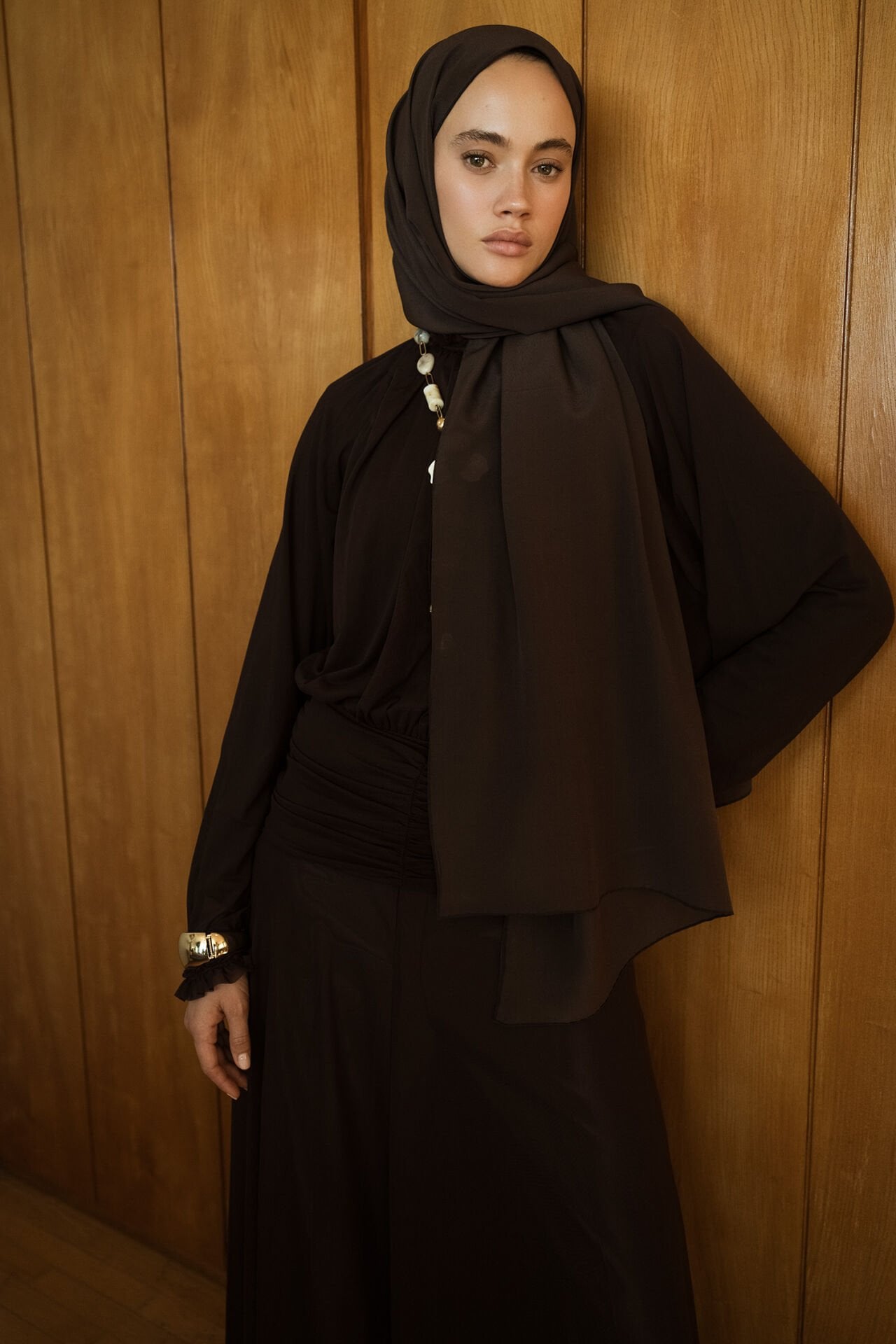 Dark Brown Silk